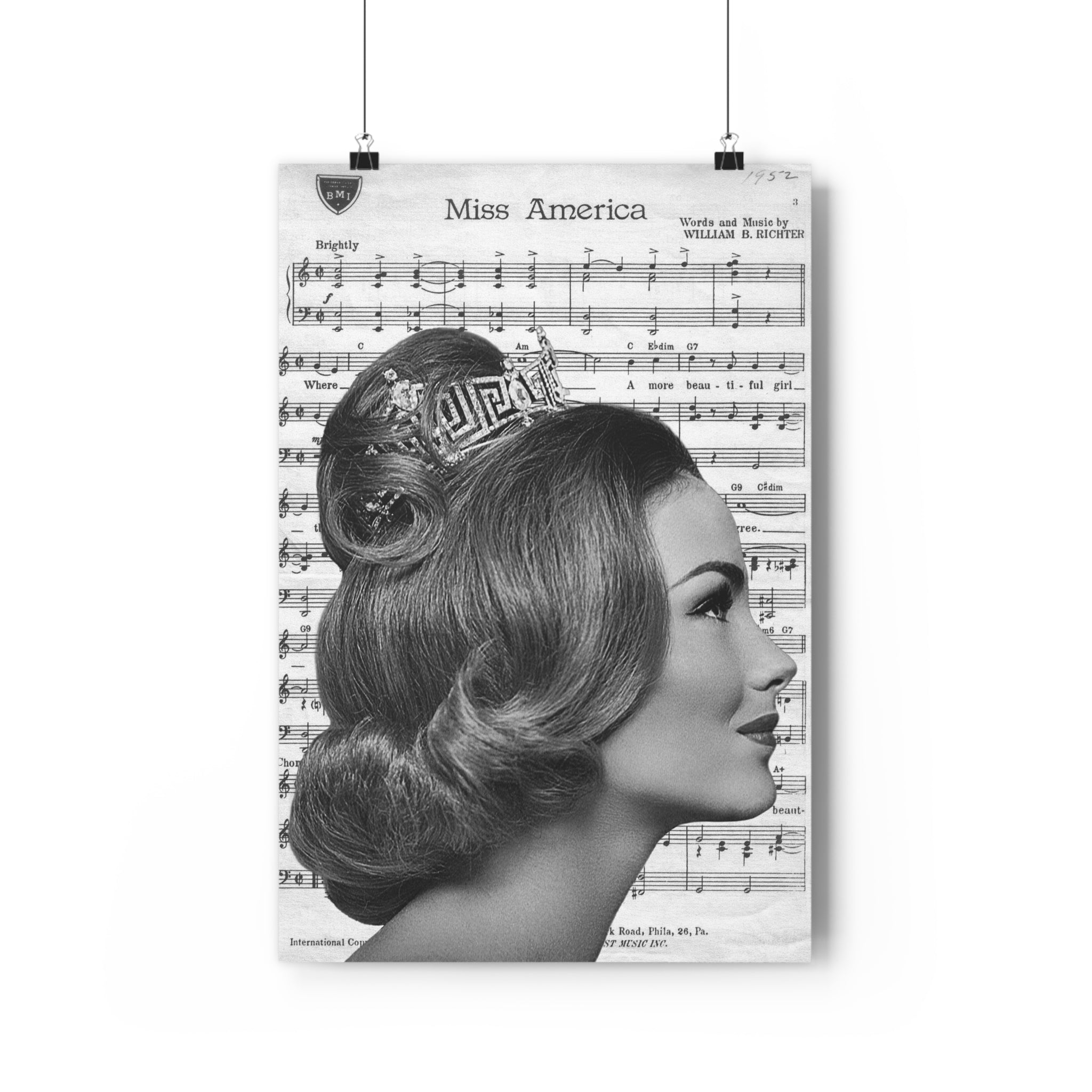 Vintage Miss America in Crown Giclée Art Print