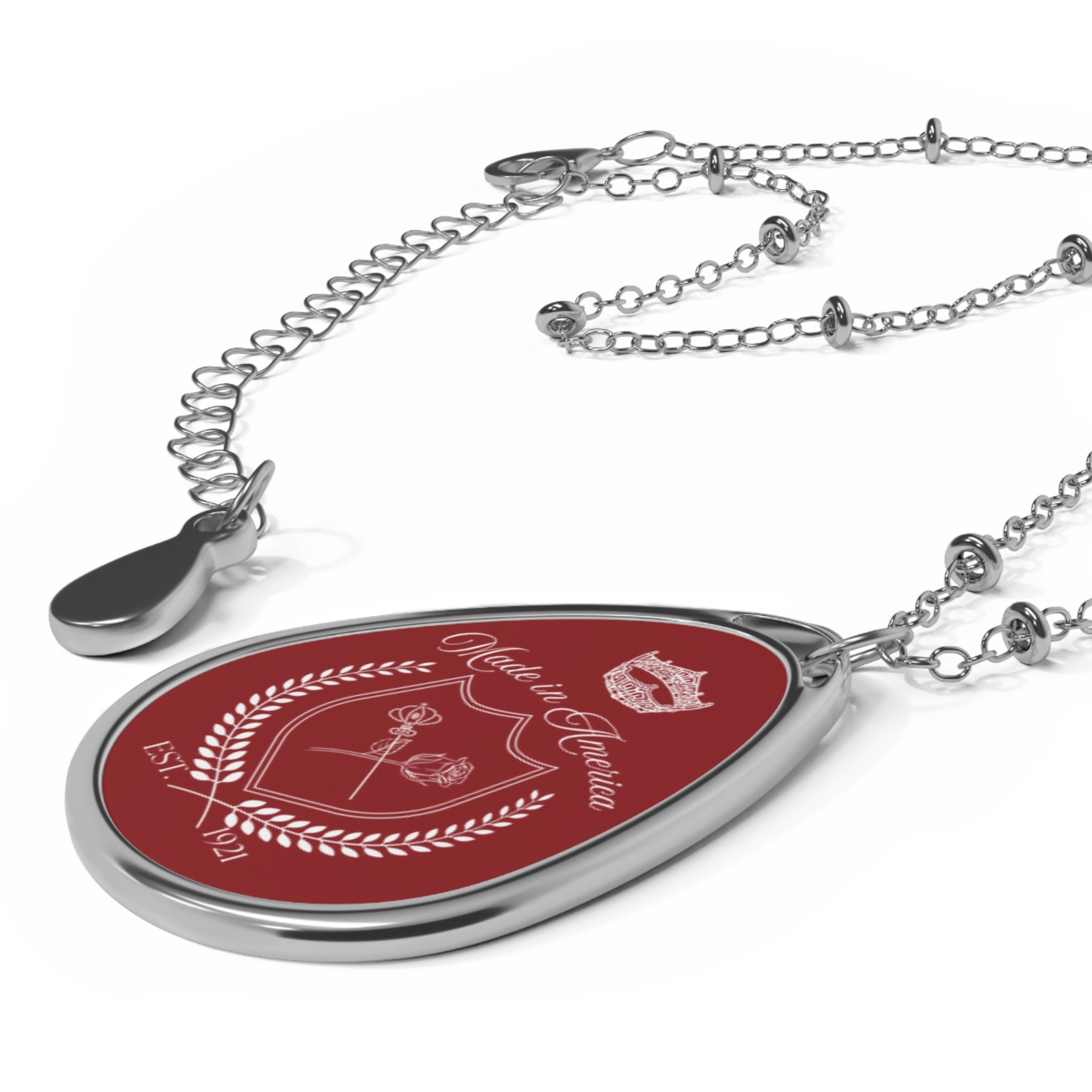 Oval Necklace (Red)