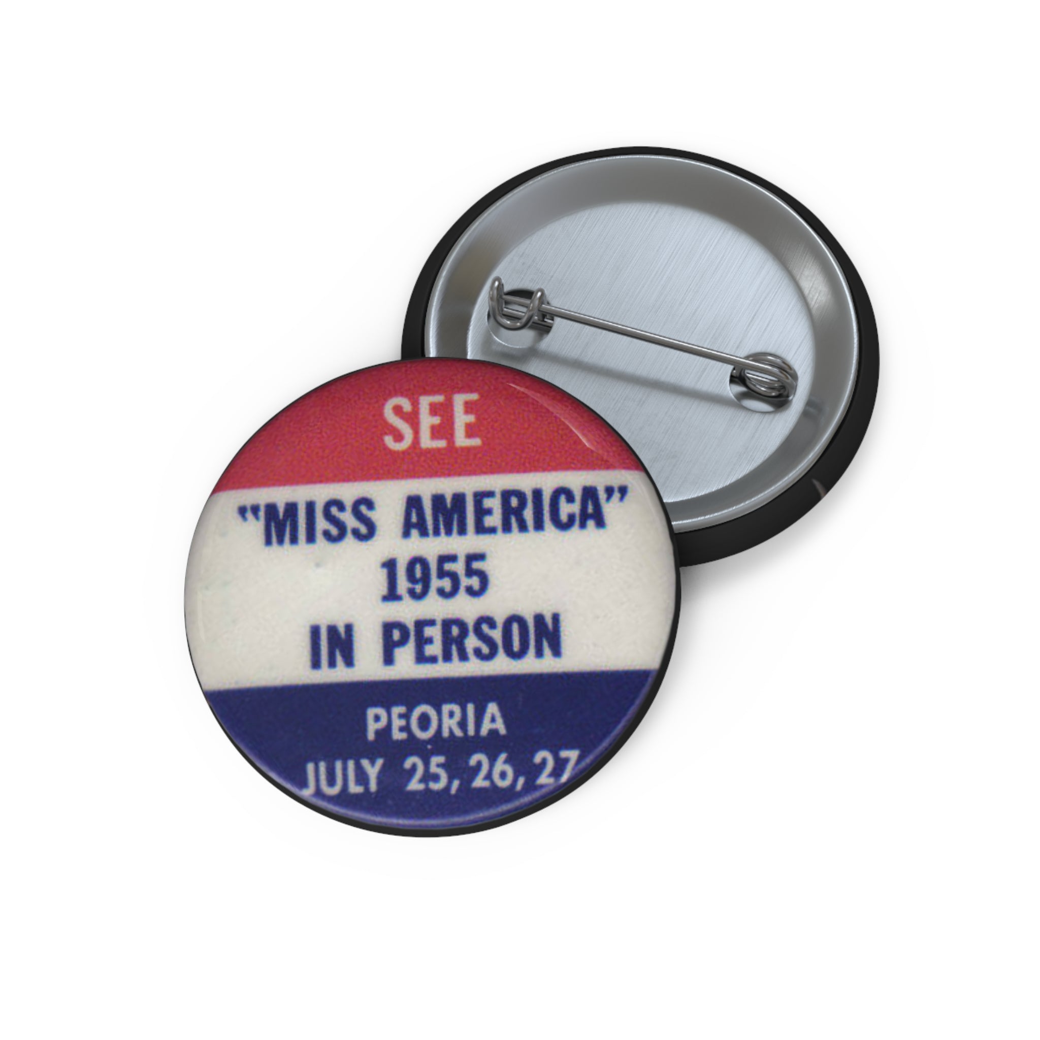 "See Miss America 1955" Vintage Button